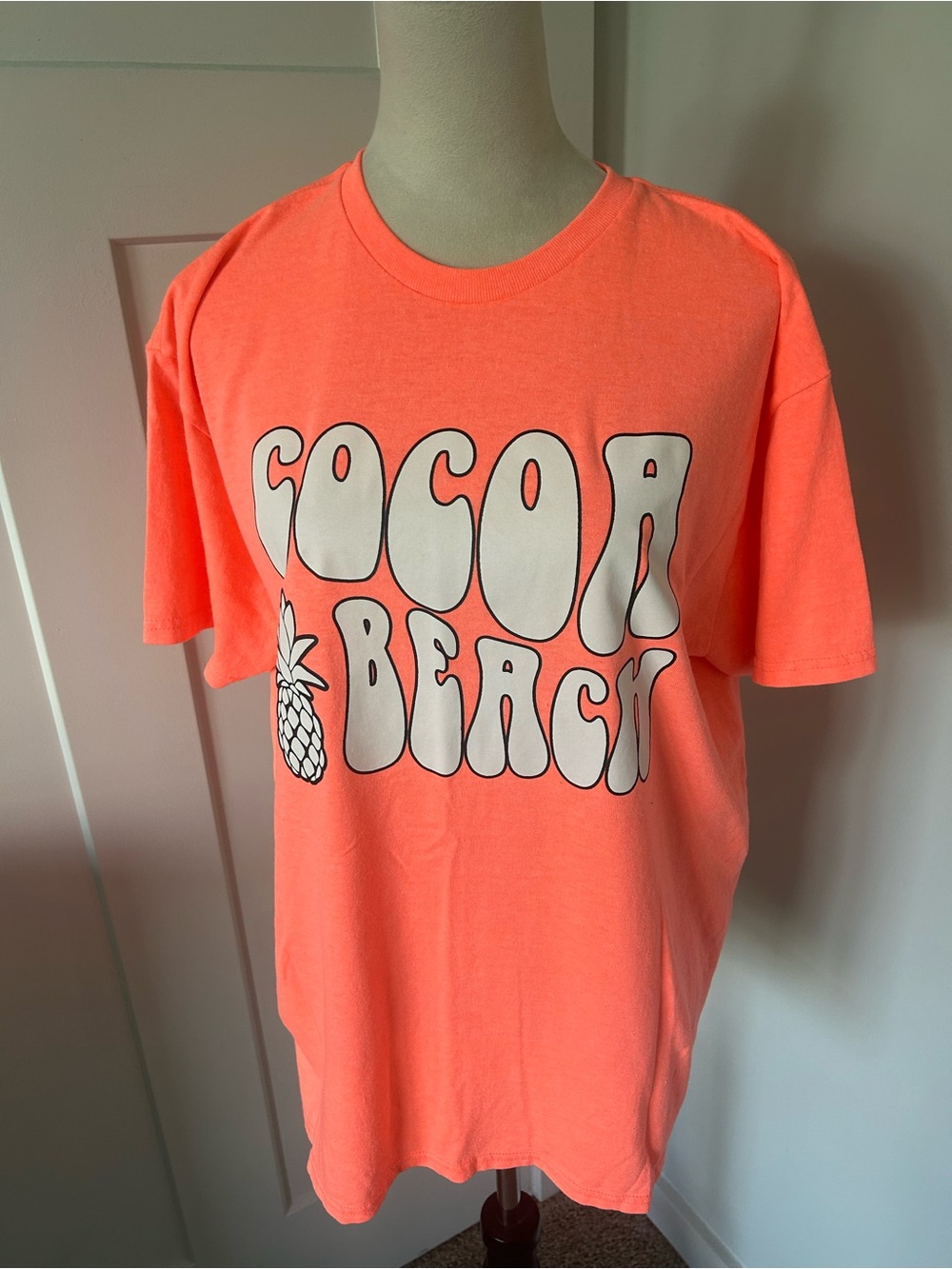 Cocoa Beach Neon Coral Graphic Tee